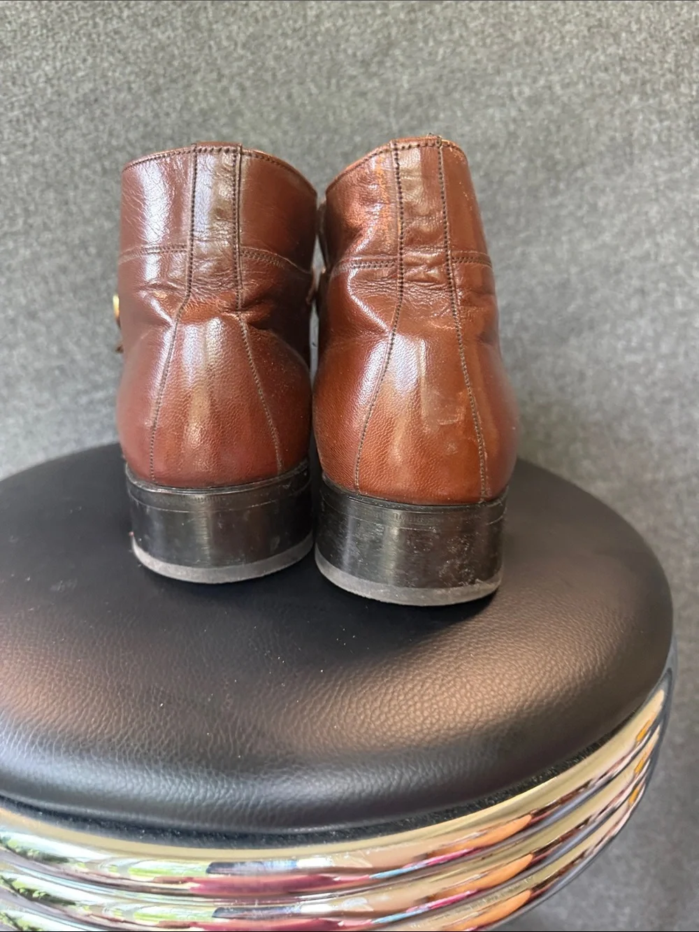 Florsheim Brown Leather Single Monk Strap Dress Shoes